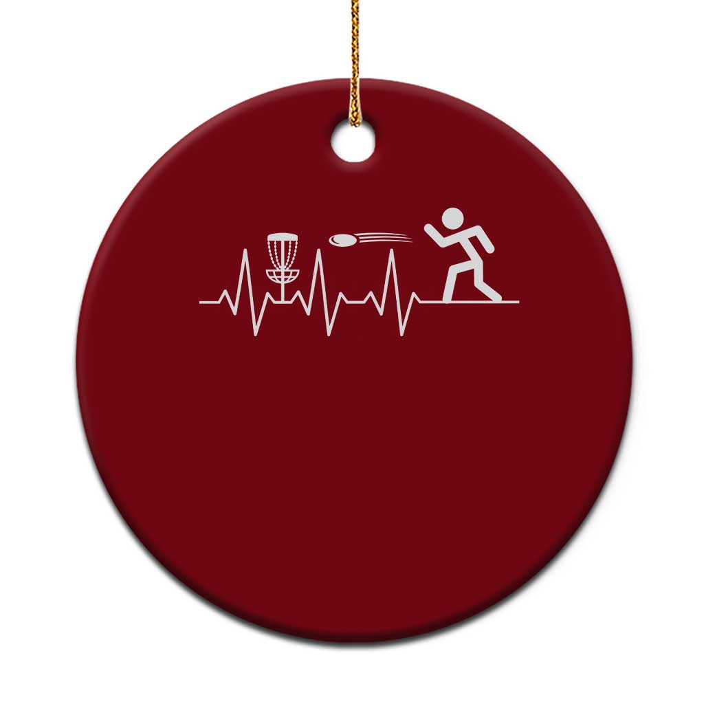 Disc Golf Heartbeat Ceramic Ornament Golf Player Frisbee Sport Lover Gift