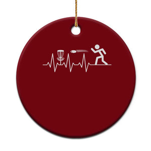 Disc Golf Heartbeat Ceramic Ornament Golf Player Frisbee Sport Lover Gift