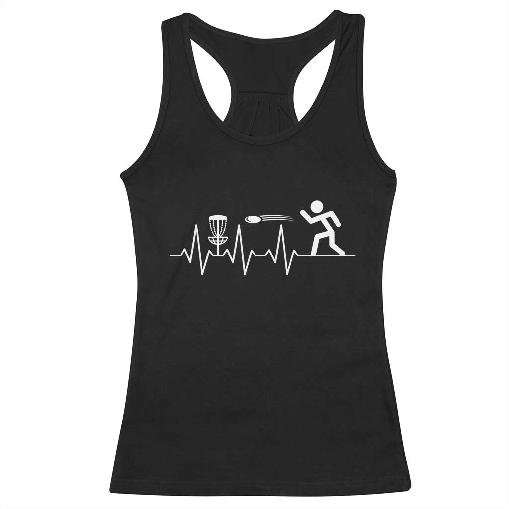 Disc Golf Heartbeat Racerback Tank Top Golf Player Frisbee Sport Lover Gift