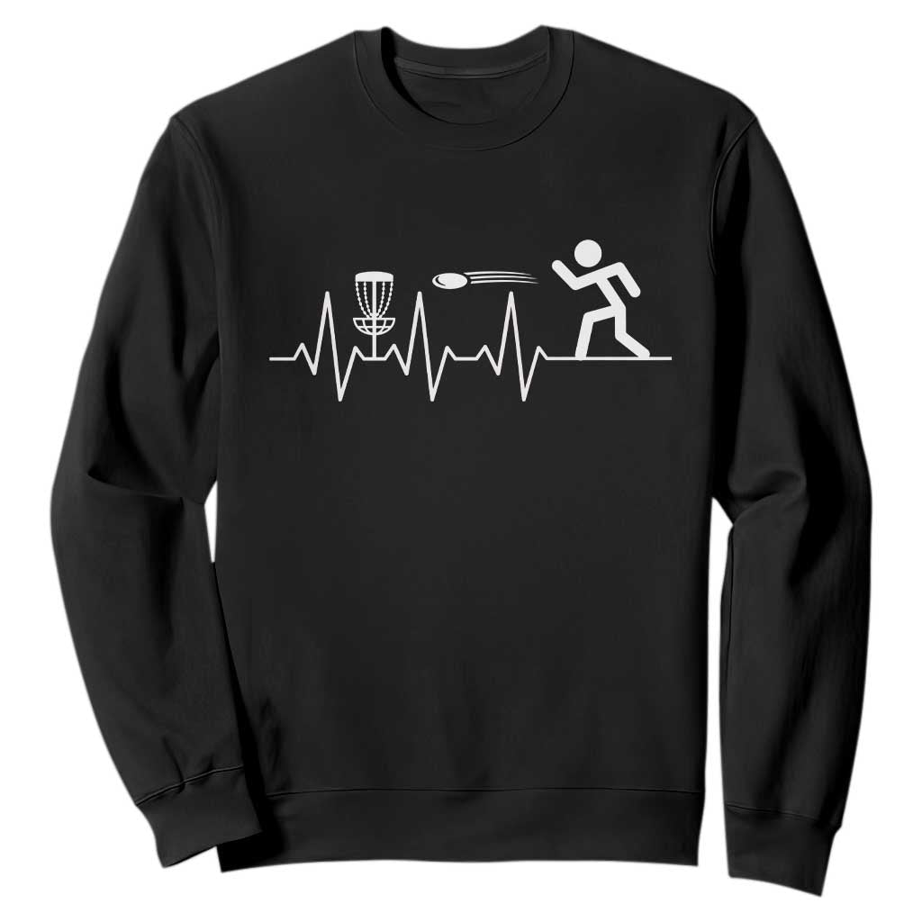 Disc Golf Heartbeat Sweatshirt Golf Player Frisbee Sport Lover Gift
