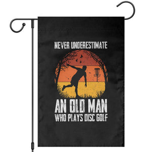 Disc Golf Lover Garden Flag Never Underestimate An Old Man Vintage Sunset Gift