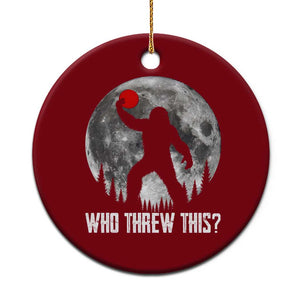 Funny Bigfoot Disc Golf Ceramic Ornament Who Threw This Frisbee Golf Gift