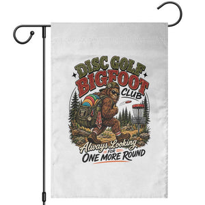 Disc Golf Bigfoot Club Garden Flag Always Looking For One More Round Cryptid Gift