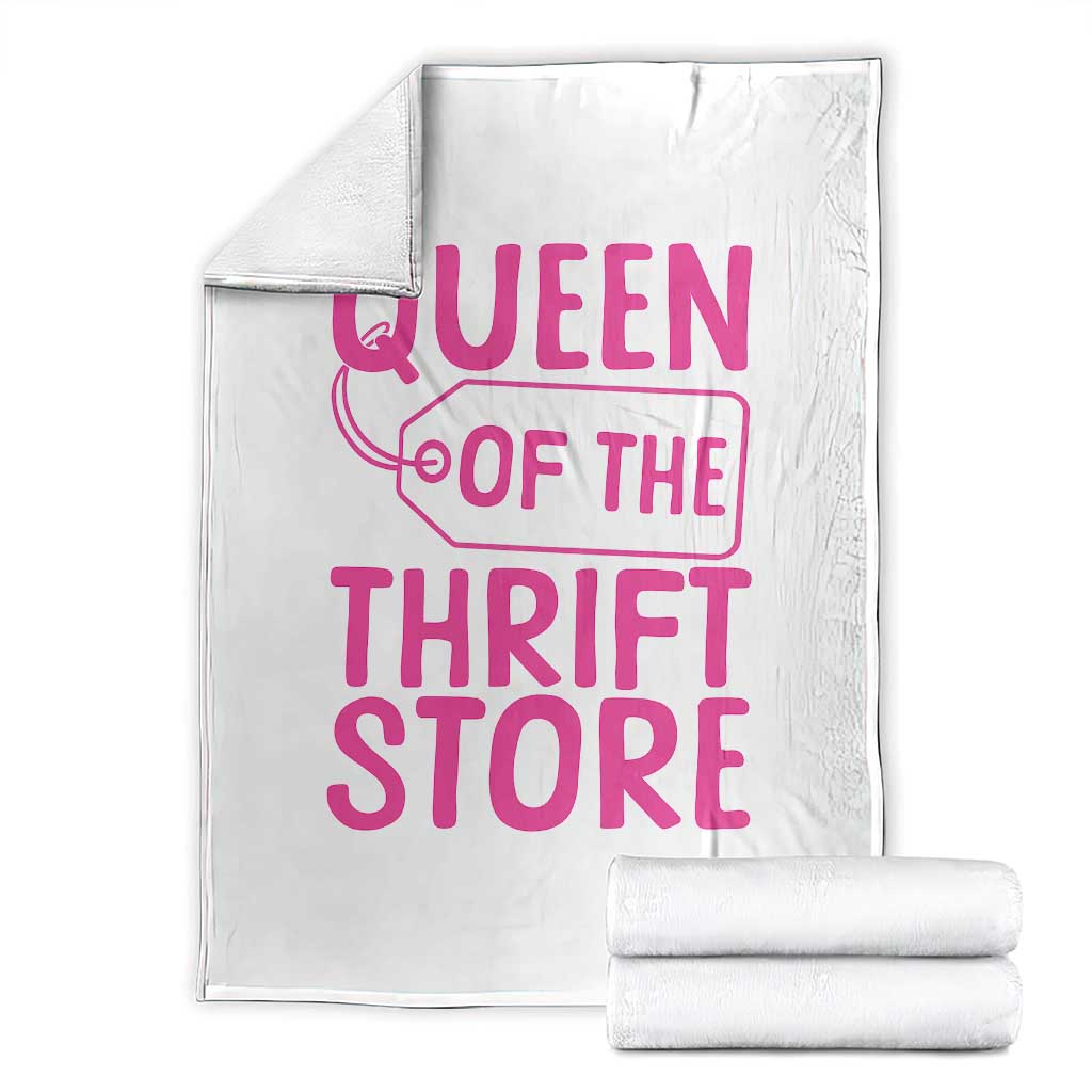 Funny Thrift Lover Throw Blanket Queen Of The Thrift Store