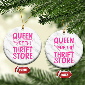 Funny Thrift Lover Ceramic Ornament Queen Of The Thrift Store