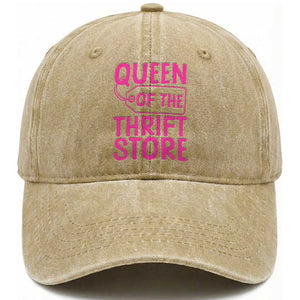 Funny Thrift Lover Washed Cotton Baseball Cap Queen Of The Thrift Store