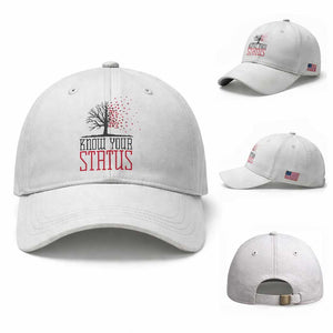 HIV Awareness Month Baseball Cap Know Your Status Prevention Support Gift TS12 Baseball Cap Universal Fit White Print Your Wear