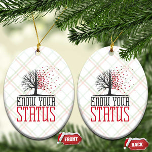 HIV Awareness Month Ceramic Ornament Know Your Status Prevention Support Gift TS12 Print Your Wear
