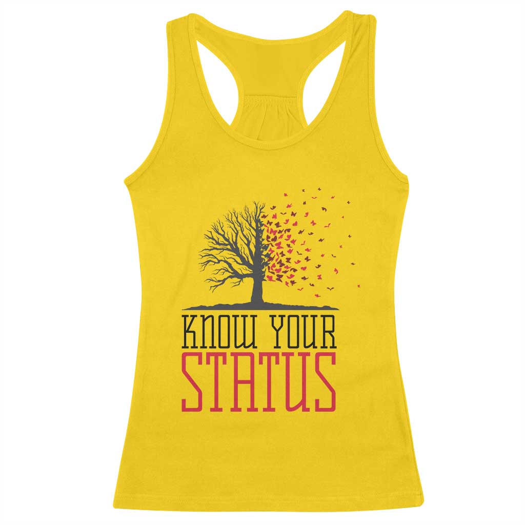 HIV Awareness Month Racerback Tank Top Know Your Status Prevention Support Gift TS12 Daisy Print Your Wear