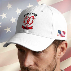 Know Your Status Red Ribbon HIV AIDS Awareness Support Month Gift Baseball Cap TS12 Print Your Wear
