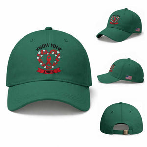 Know Your Status Red Ribbon HIV AIDS Awareness Support Month Gift Baseball Cap TS12 Baseball Cap Universal Fit Irish Green Print Your Wear
