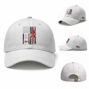 World AIDS Day Baseball Cap American Flag Red Ribbon Gift TS12 Baseball Cap Universal Fit White Print Your Wear