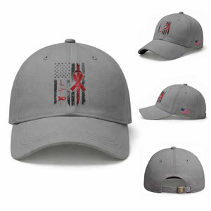 World AIDS Day Baseball Cap American Flag Red Ribbon Gift TS12 Baseball Cap Universal Fit Sport Gray Print Your Wear