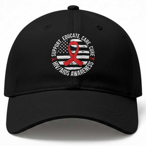 Support Educate Care Cure HIV Awareness Month Gift Baseball Cap TS12 Print Your Wear
