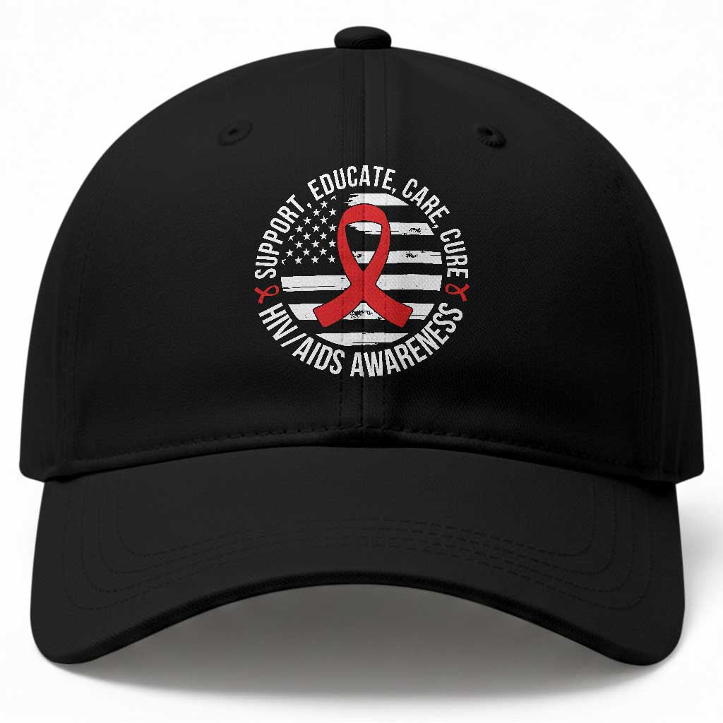 Support Educate Care Cure HIV Awareness Month Gift Baseball Cap TS12 Print Your Wear