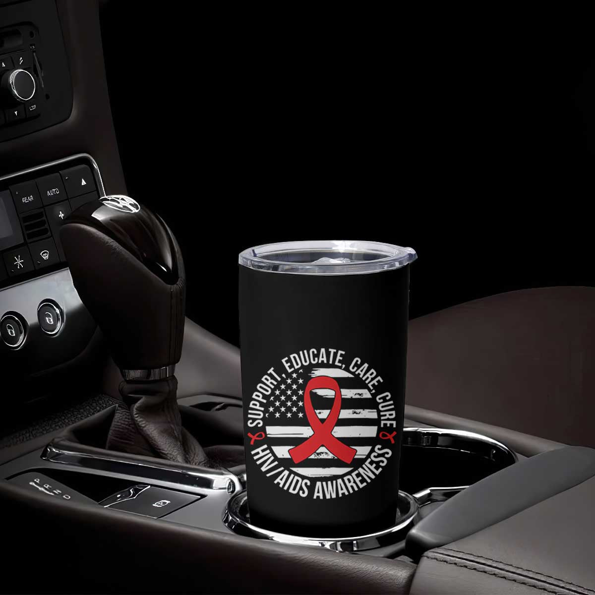 Support Educate Care Cure HIV Awareness Month Gift Tumbler Cup TS12 Print Your Wear