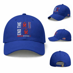 End The Stigma HIV Awareness Baseball Cap Red Ribbon Gift TS12 Baseball Cap Universal Fit Royal Blue Print Your Wear