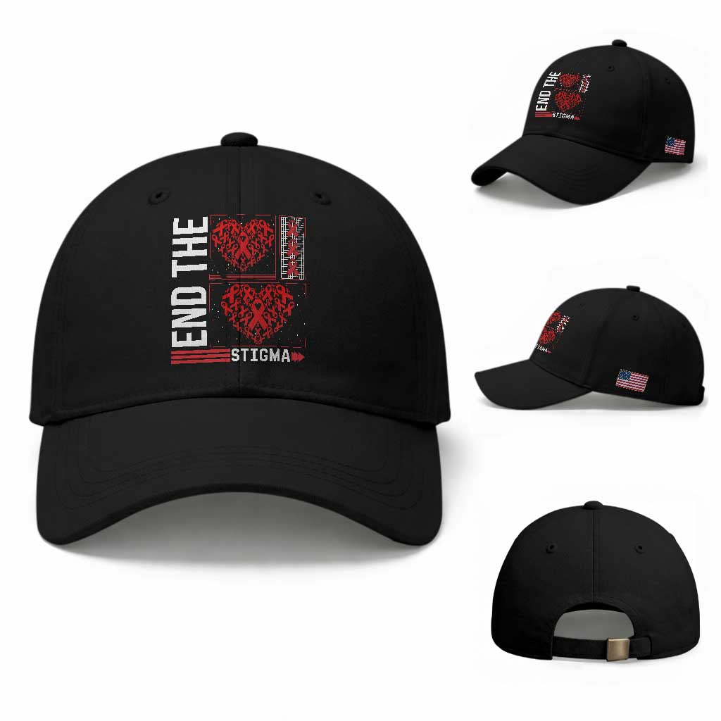 HIV Awareness End The Stigma Baseball Cap World AIDS Day Gift TS12 Baseball Cap Universal Fit Black Print Your Wear