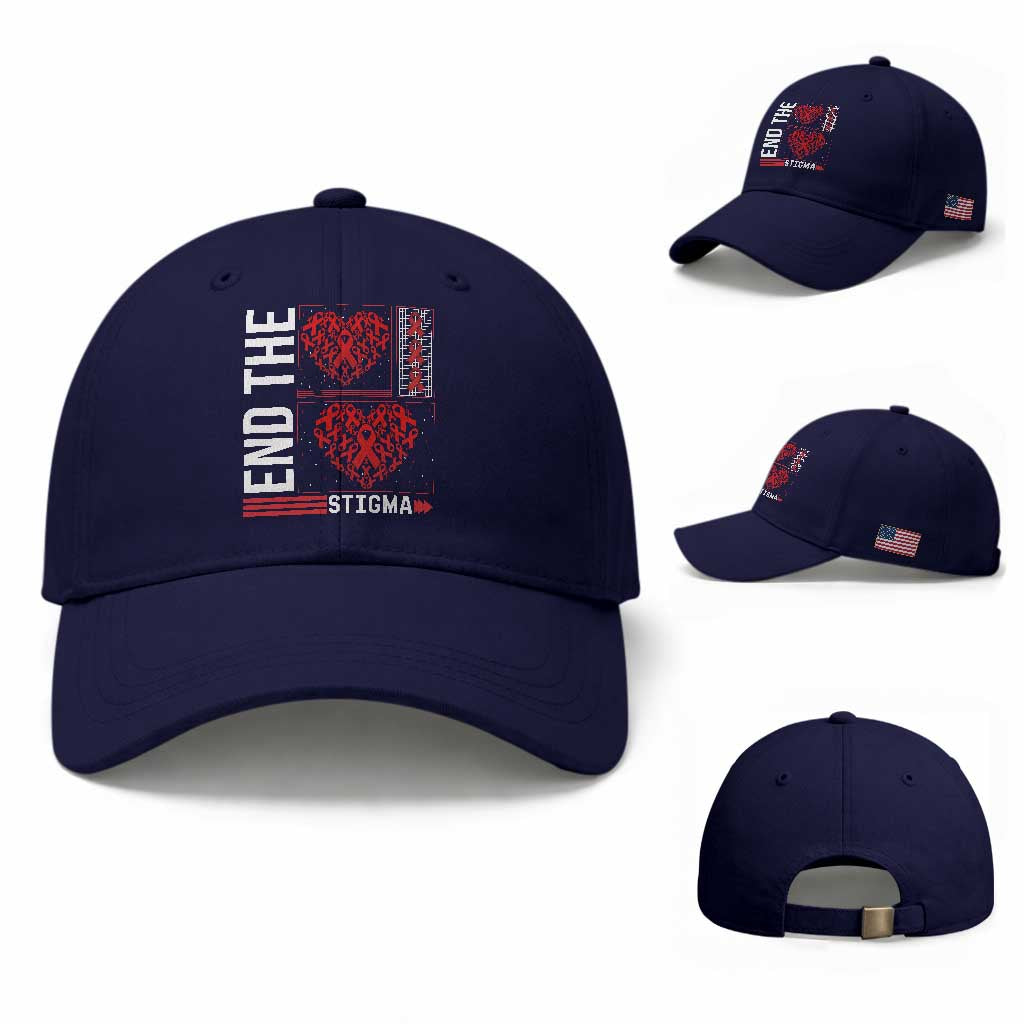 HIV Awareness End The Stigma Baseball Cap World AIDS Day Gift TS12 Baseball Cap Universal Fit Dark Blue Print Your Wear