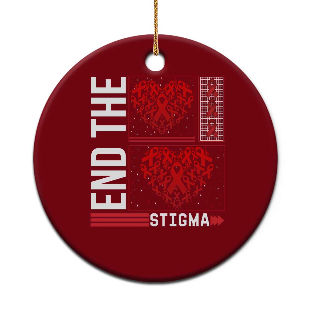 HIV Awareness End The Stigma Ceramic Ornament World AIDS Day Gift TS12 1pc Red Print Your Wear