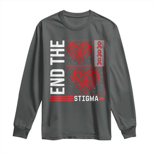 HIV Awareness End The Stigma Long Sleeve Shirt World AIDS Day Gift TS12 Dark Heather Print Your Wear
