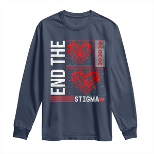 HIV Awareness End The Stigma Long Sleeve Shirt World AIDS Day Gift TS12 Navy Print Your Wear