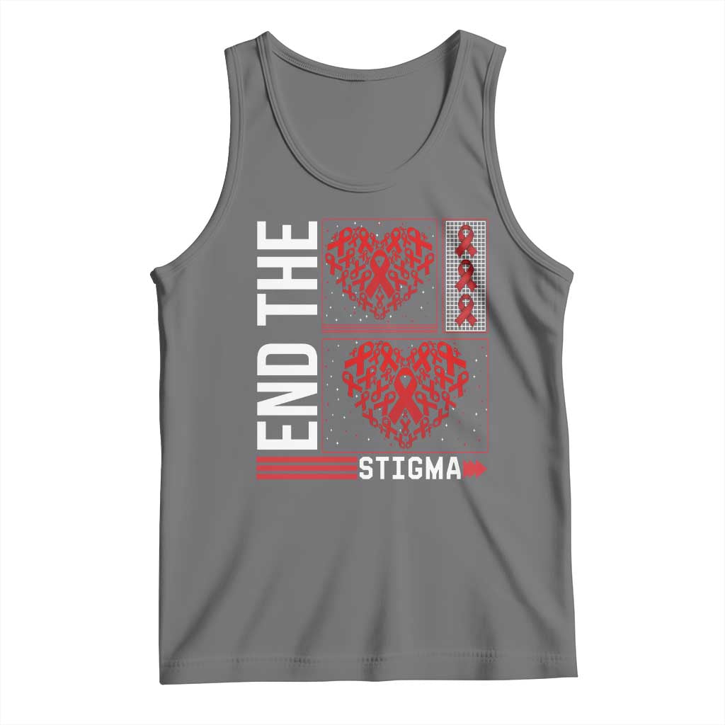 HIV Awareness End The Stigma Tank Top World AIDS Day Gift TS12 Black Heather Print Your Wear