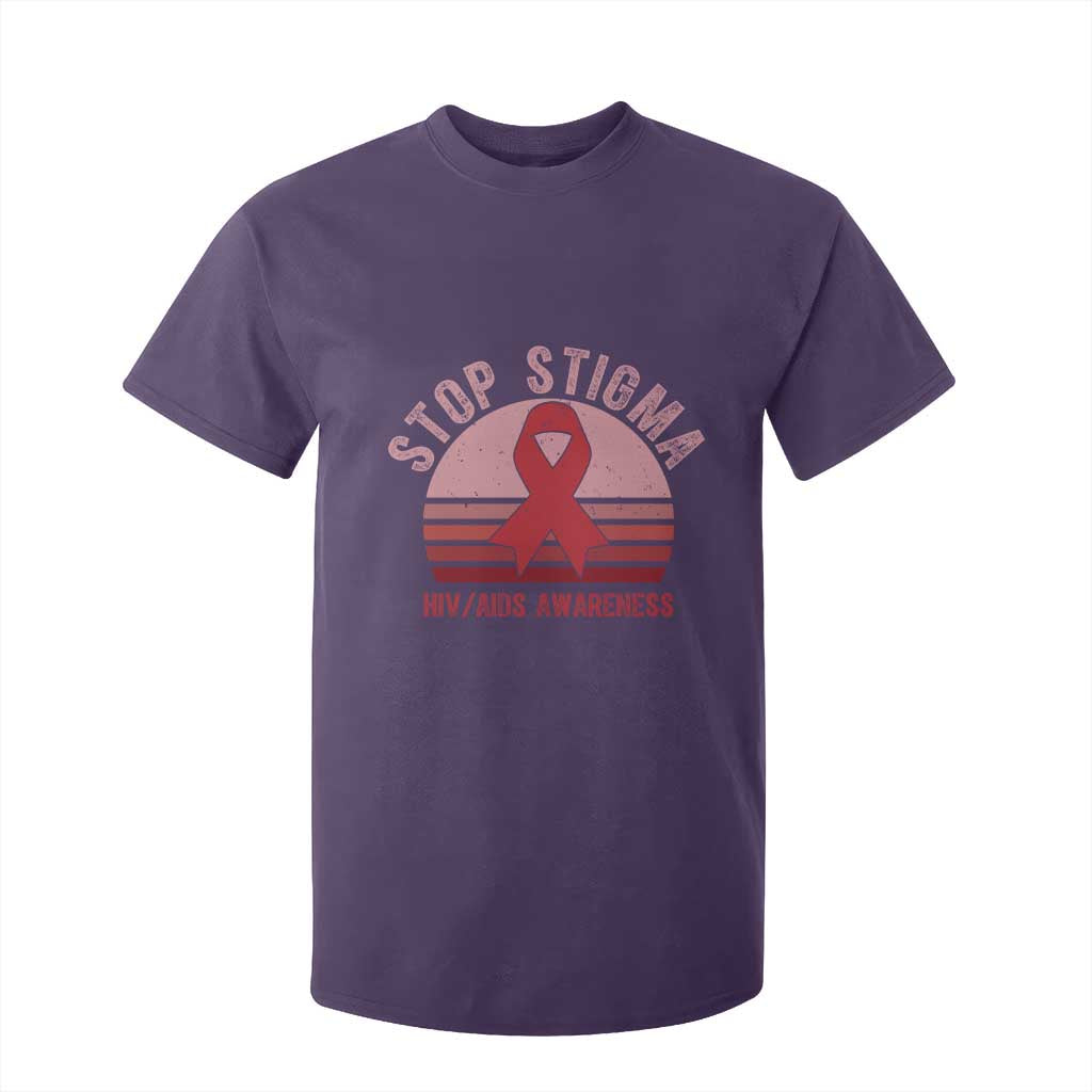 Stop The Stigma HIV Awareness T Shirt For Kid World AIDS Day Gift TS12 Purple Print Your Wear