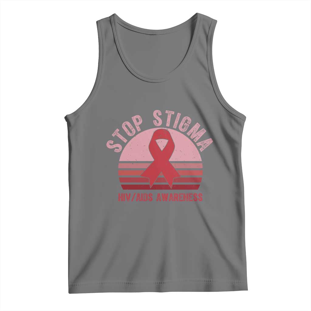 Stop The Stigma HIV Awareness Tank Top World AIDS Day Gift TS12 Black Heather Print Your Wear