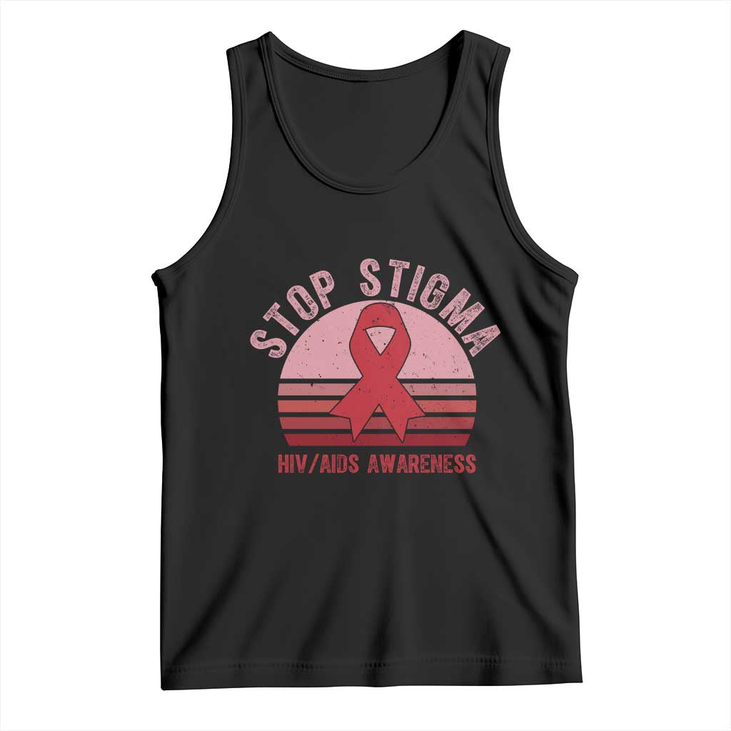 Stop The Stigma HIV Awareness Tank Top World AIDS Day Gift TS12 Black Print Your Wear
