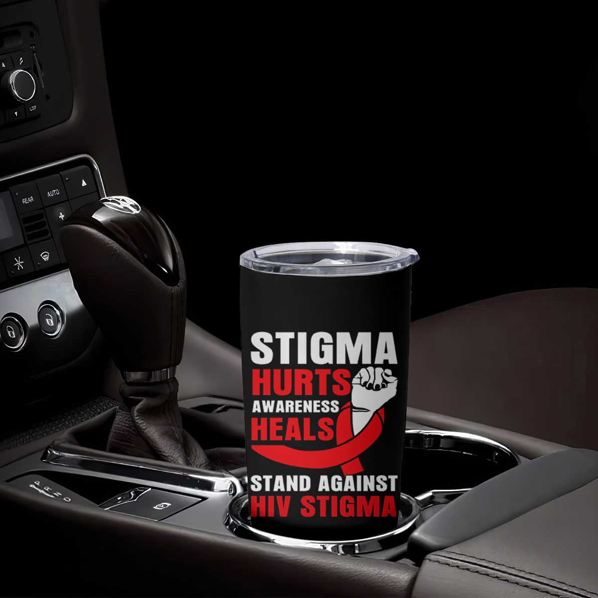 Stigma Hurts Awareness Heals Tumbler Cup HIV Awareness Red Ribbon Support Gift TS12 Print Your Wear