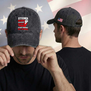 Stigma Hurts Awareness Heals Washed Cotton Baseball Cap HIV Awareness Red Ribbon Support Gift TS12 Print Your Wear