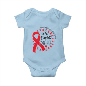 HIV Awareness Red Ribbon Support Gift Baby Onesie We Fight Together TS12 Light Blue Print Your Wear