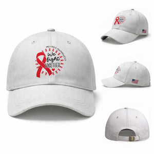 HIV Awareness Red Ribbon Support Gift Baseball Cap We Fight Together TS12 Baseball Cap Universal Fit White Print Your Wear