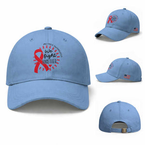 HIV Awareness Red Ribbon Support Gift Baseball Cap We Fight Together TS12 Baseball Cap Universal Fit Light Blue Print Your Wear