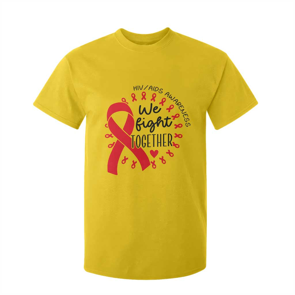 HIV Awareness Red Ribbon Support Gift T Shirt For Kid We Fight Together TS12 Daisy Print Your Wear
