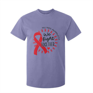 HIV Awareness Red Ribbon Support Gift T Shirt For Kid We Fight Together TS12 Violet Print Your Wear