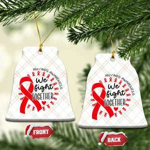 HIV Awareness Red Ribbon Support Gift Ceramic Ornament We Fight Together TS12 Print Your Wear
