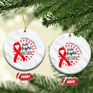 HIV Awareness Red Ribbon Support Gift Ceramic Ornament We Fight Together TS12 1pc White Marble Print Your Wear