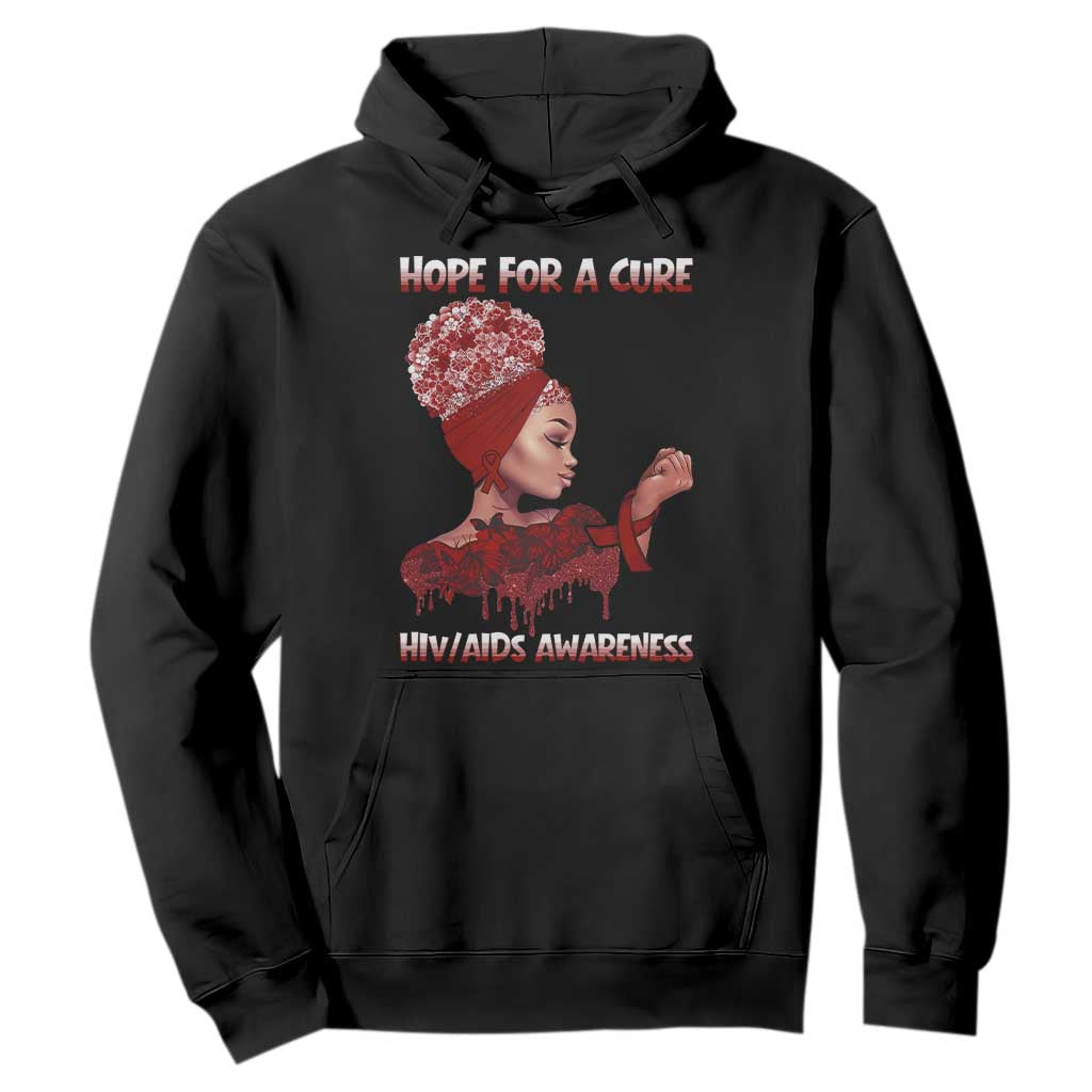 Hope For A Cure HIV Awareness Hoodie Support Squad Gift TS12 Black Print Your Wear