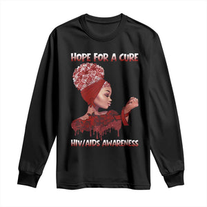 Hope For A Cure HIV Awareness Long Sleeve Shirt Support Squad Gift TS12 Black Print Your Wear