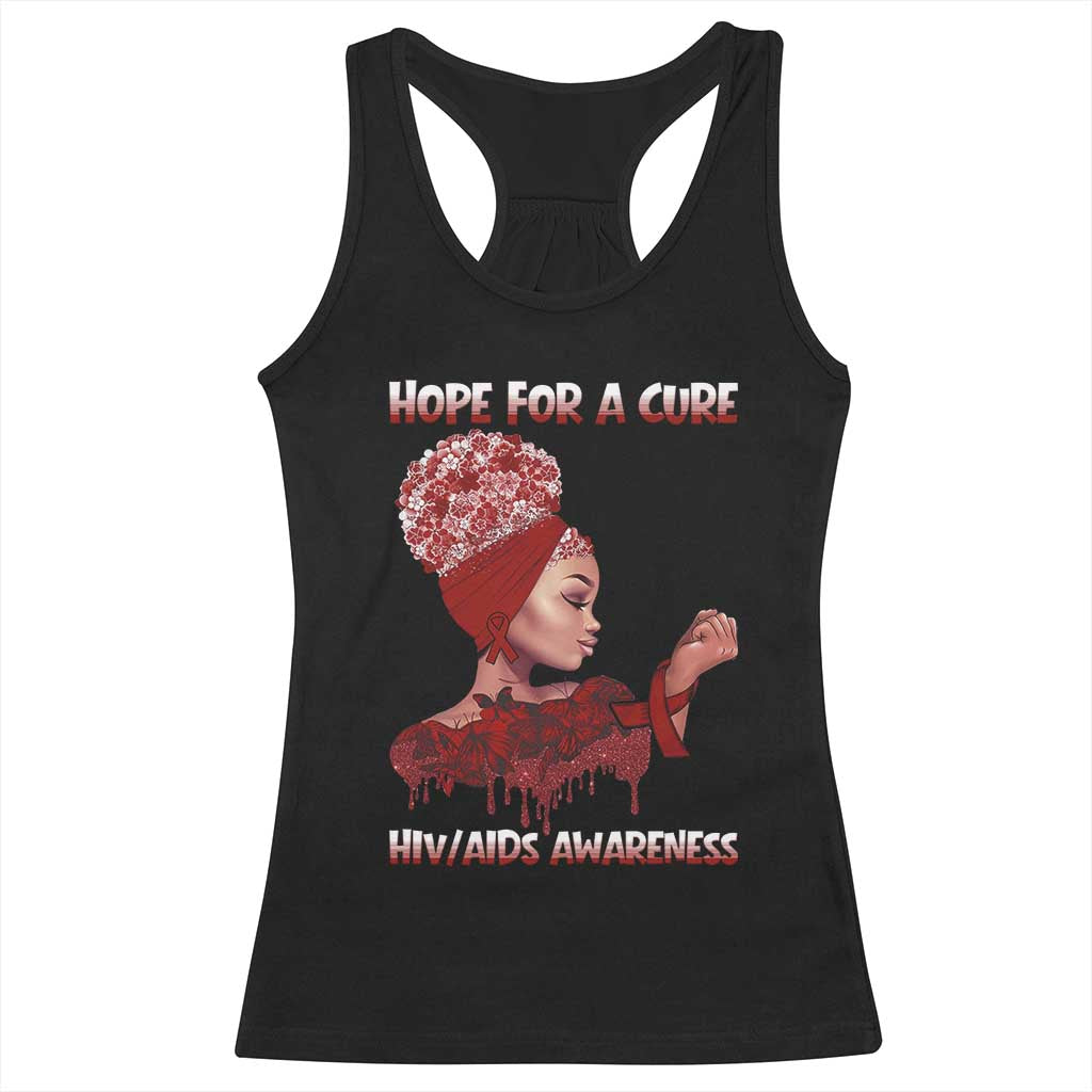 Hope For A Cure HIV Awareness Racerback Tank Top Support Squad Gift TS12 Black Print Your Wear
