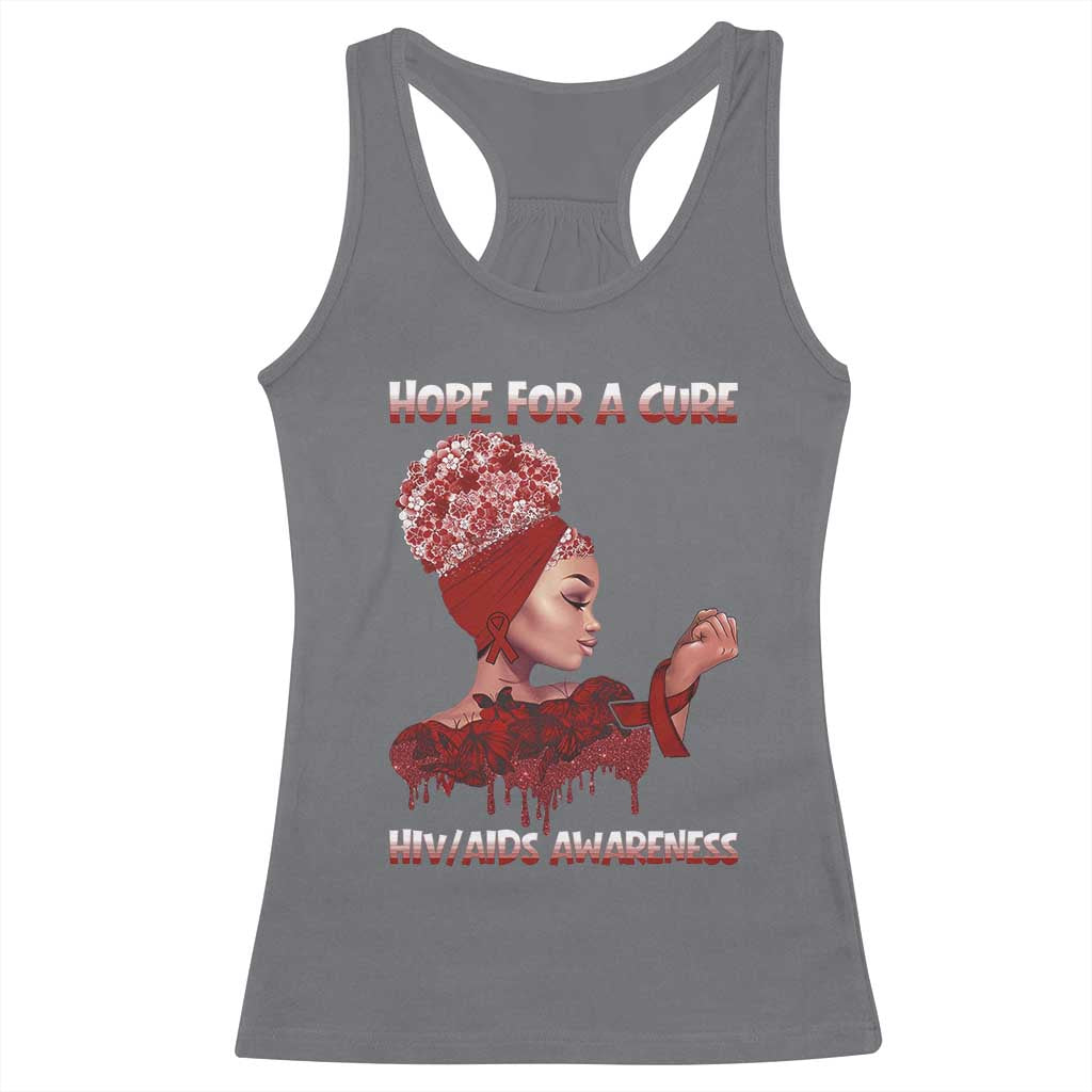 Hope For A Cure HIV Awareness Racerback Tank Top Support Squad Gift TS12 Charcoal Print Your Wear