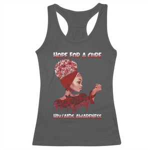 Hope For A Cure HIV Awareness Racerback Tank Top Support Squad Gift TS12 Dark Heather Print Your Wear