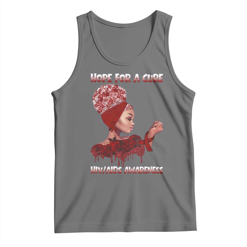Hope For A Cure HIV Awareness Tank Top Support Squad Gift TS12 Black Heather Print Your Wear