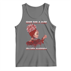 Hope For A Cure HIV Awareness Tank Top Support Squad Gift TS12 Black Heather Print Your Wear