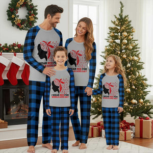 I Wear Red For World AIDS Day Plaid Pajama Set HIV Awareness Dragonfly Support Gift TS12 Blue Plaid Print Your Wear