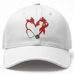 Healthcare Hero HIV Awareness Baseball Cap Red Ribbon Support Gift TS12 Print Your Wear