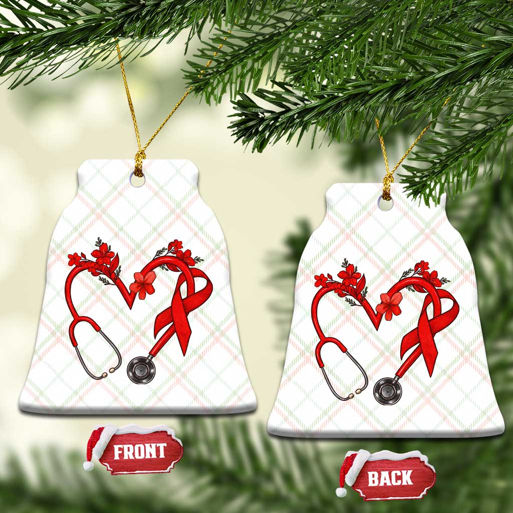 Healthcare Hero HIV Awareness Ceramic Ornament Red Ribbon Support Gift TS12 Print Your Wear