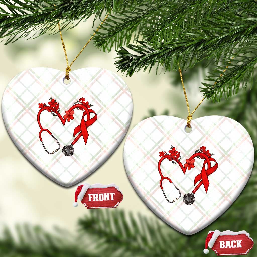 Healthcare Hero HIV Awareness Ceramic Ornament Red Ribbon Support Gift TS12 Print Your Wear